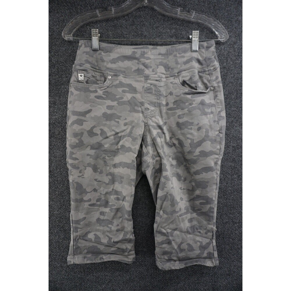 Belle By Kim Gravel Capri Jeans Womens 6P Gray Camouflaged Pedal Pusher